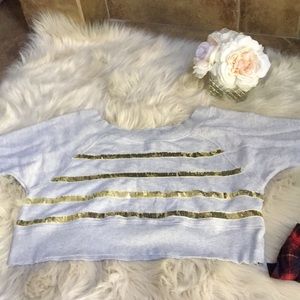 Charlotte Russe Grey and Gold” Sweatshirt